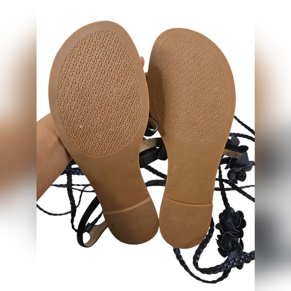 Tory Burch Blossom Gladiator Sandals Floral Shoes Flats Flip Flop  10 Slide - Picture 5 of 5